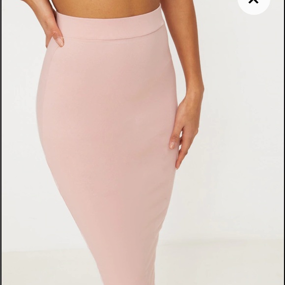 Rose Second Skin Bodycon Midaxi Skirt Pretty Little Thing - Picture 9 of 9